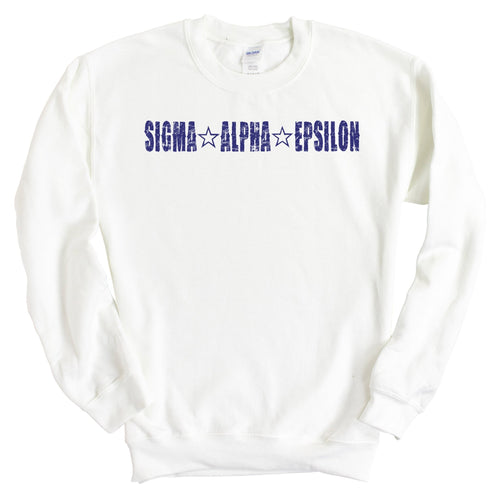 Sigma Alpha Epsilon Sweatshirt - SAE Fraternal Star Crewneck Sweatshirt - Kite and Crest