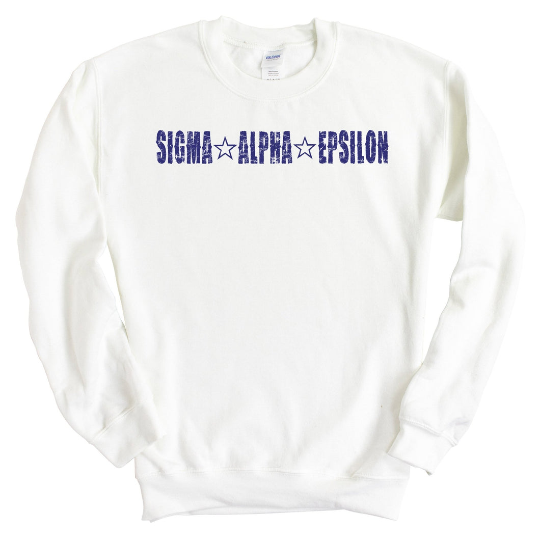 Sigma Alpha Epsilon Sweatshirt - SAE Fraternal Star Crewneck Sweatshirt - Kite and Crest