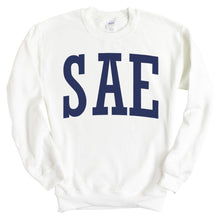 Load image into Gallery viewer, Sigma Alpha Epsilon Sweatshirt - SAE Intrinsic Lettered Crewneck Sweatshirt - Kite and Crest
