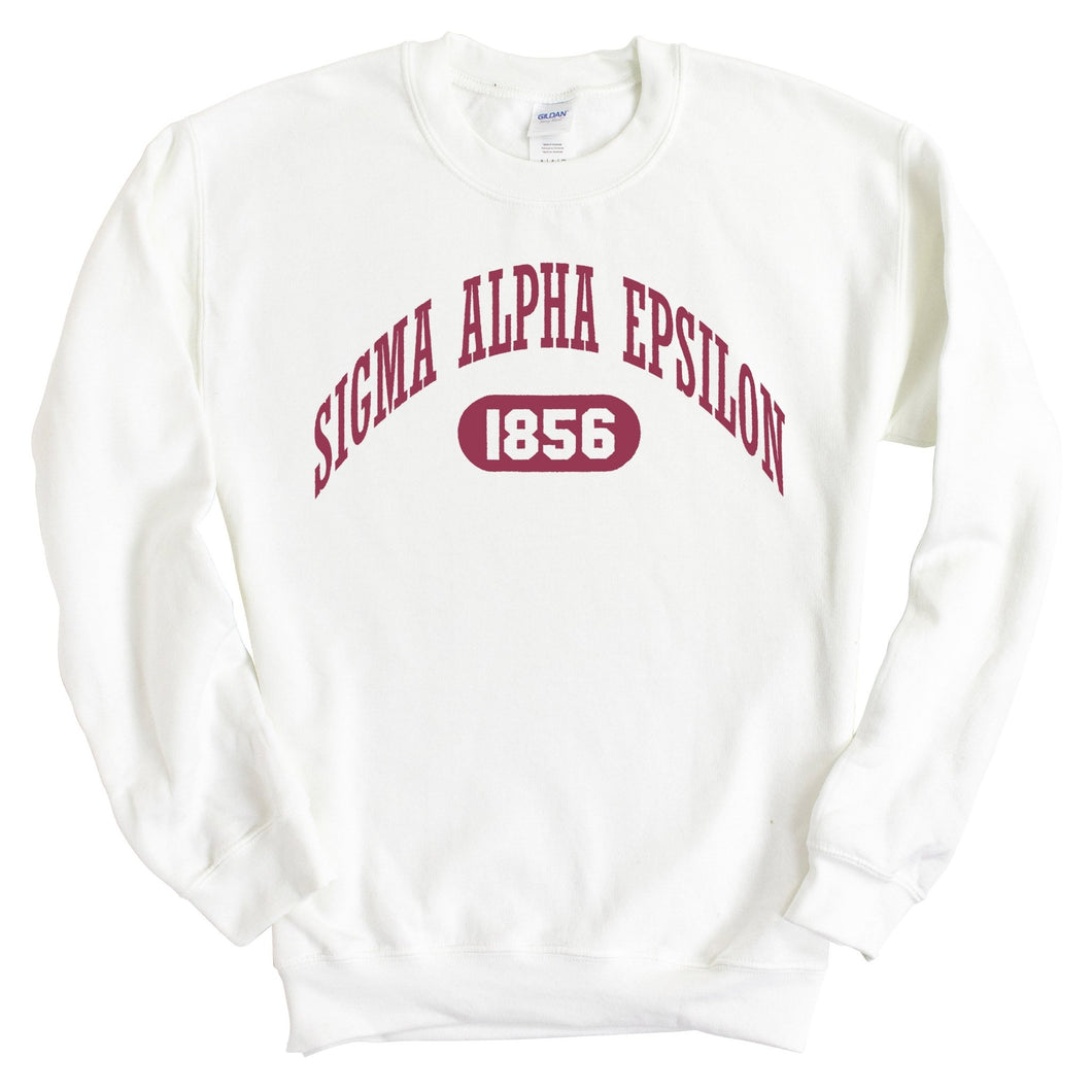 Sigma Alpha Epsilon Sweatshirt - SAE Large Athletic Crewneck Sweatshirt - Kite and Crest