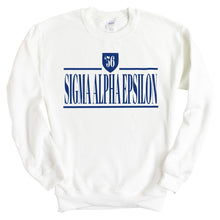 Load image into Gallery viewer, Sigma Alpha Epsilon Sweatshirt - SAE Shield Crewneck Sweatshirt - Kite and Crest
