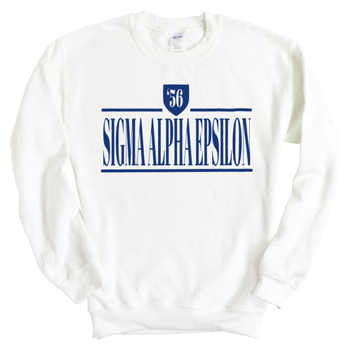 Sigma Alpha Epsilon Sweatshirt - SAE Shield Crewneck Sweatshirt - Kite and Crest