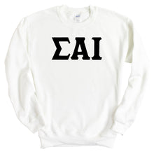 Load image into Gallery viewer, Sigma Alpha Iota Basic Black Letters Crewneck Sweatshirt - Kite and Crest
