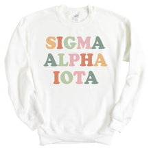 Load image into Gallery viewer, Sigma Alpha Iota Bright and Colorful Crewneck Sweatshirt - Kite and Crest
