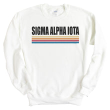 Load image into Gallery viewer, Sigma Alpha Iota Colorful Stripes Crewneck Sweatshirt - Kite and Crest
