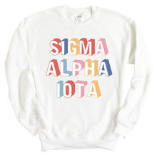 Load image into Gallery viewer, Sigma Alpha Iota Retro Crewneck Sweatshirt - Kite and Crest
