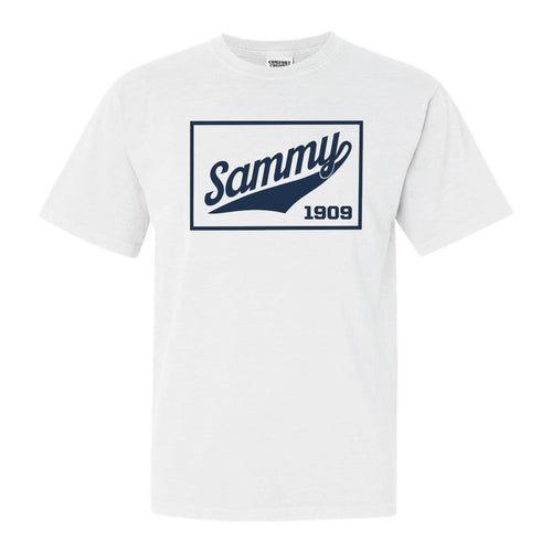 Sigma Alpha Mu Comfort Colors T-Shirt - Sammy Baseball Boxed Shirt - Kite and Crest