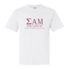 Load image into Gallery viewer, Sigma Alpha Mu Comfort Colors T-Shirt - Sammy Basic Lined Shirt - Kite and Crest
