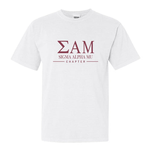 Sigma Alpha Mu Comfort Colors T-Shirt - Sammy Basic Lined Shirt - Kite and Crest