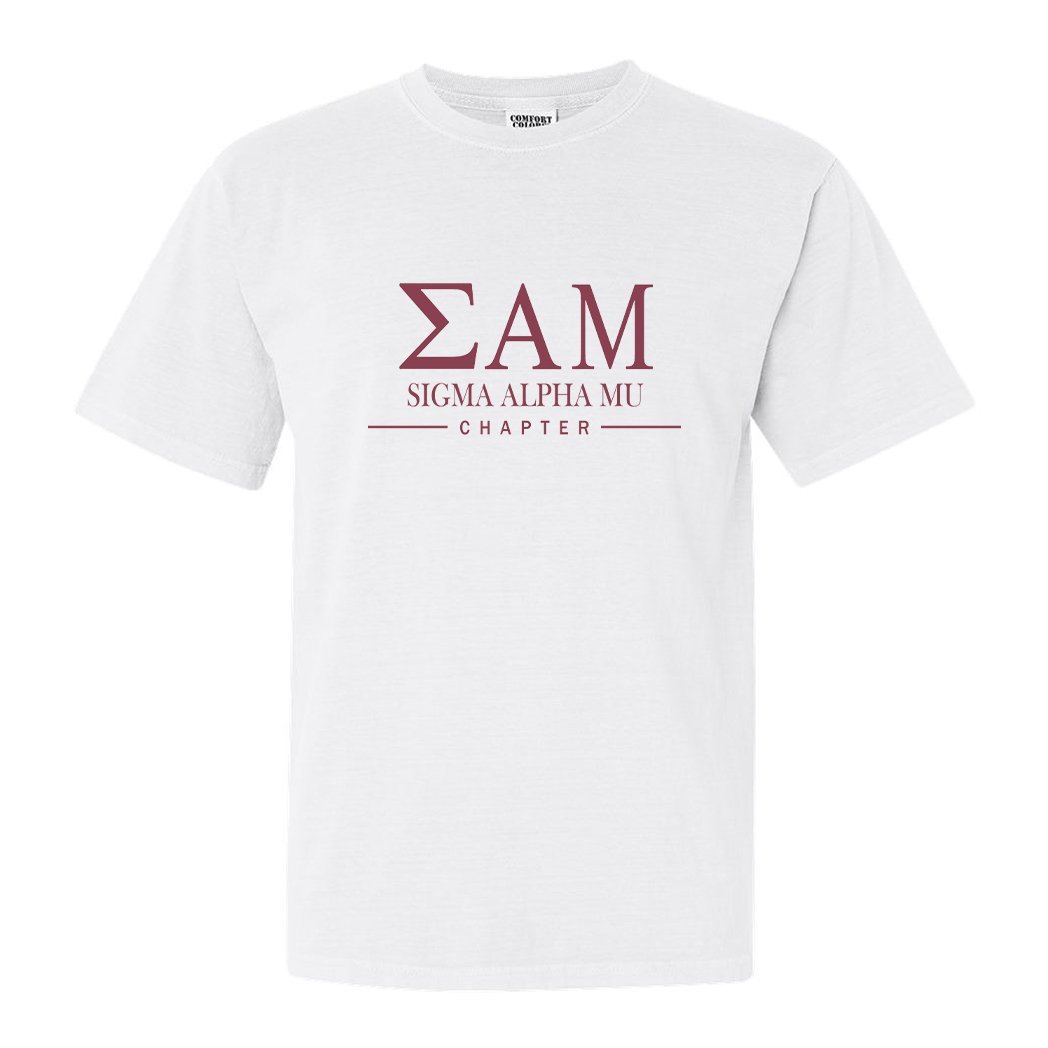 Sigma Alpha Mu Comfort Colors T-Shirt - Sammy Basic Lined Shirt - Kite and Crest