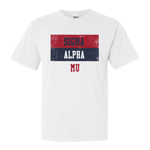 Sigma Alpha Mu Comfort Colors T-Shirt - Sammy Colorful Stripe Shirt - Kite and Crest