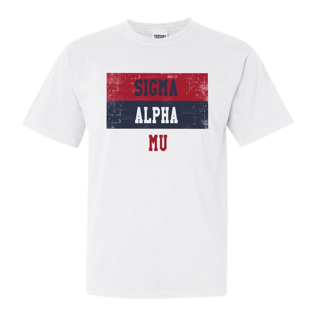 Sigma Alpha Mu Comfort Colors T-Shirt - Sammy Colorful Stripe Shirt - Kite and Crest