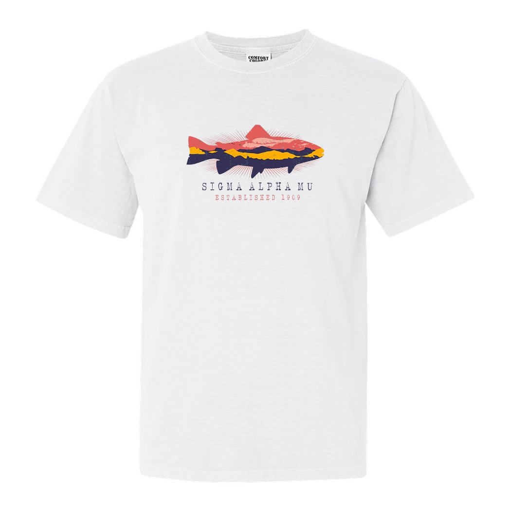 Sigma Alpha Mu Comfort Colors T-Shirt - Sammy Fishing Shirt - Kite and Crest