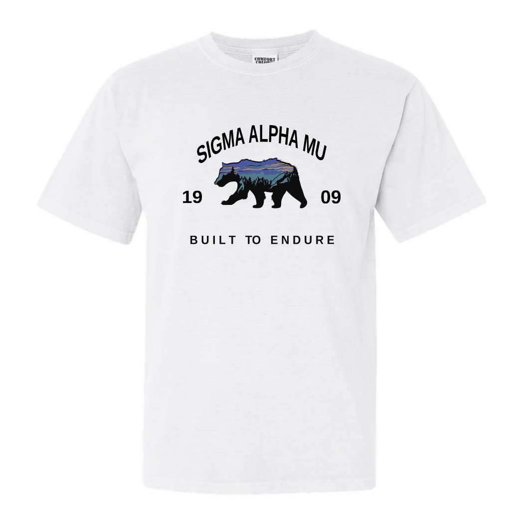 Sigma Alpha Mu Comfort Colors T-Shirt - Sammy Fraternal Bear Shirt - Kite and Crest
