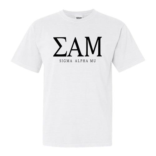 Sigma Alpha Mu Comfort Colors T-Shirt - Sammy Fraternal Block Shirt - Kite and Crest