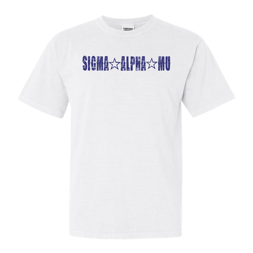 Sigma Alpha Mu Comfort Colors T-Shirt - Sammy Fraternal Star Shirt - Kite and Crest