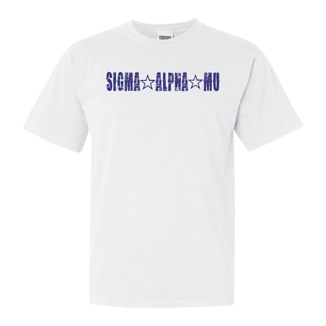 Sigma Alpha Mu Comfort Colors T-Shirt - Sammy Fraternal Star Shirt - Kite and Crest
