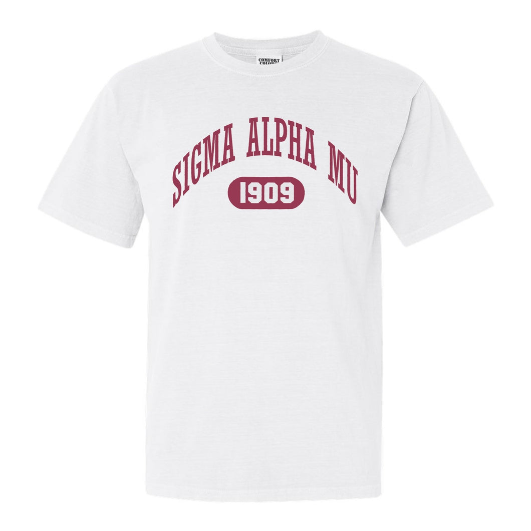Sigma Alpha Mu Comfort Colors T-Shirt - Sammy Large Athletic Shirt - Kite and Crest