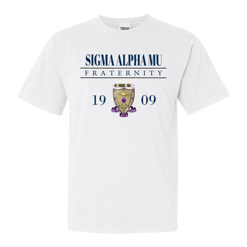 Sigma Alpha Mu Comfort Colors T-Shirt - Sammy Large Crest Shirt - Kite and Crest