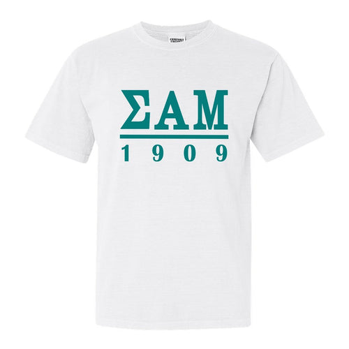 Sigma Alpha Mu Comfort Colors T-Shirt - Sammy Lettered Basic Shirt - Kite and Crest