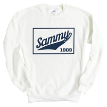 Load image into Gallery viewer, Sigma Alpha Mu Sweatshirt - Sammy Baseball Boxed Crewneck Sweatshirt - Kite and Crest
