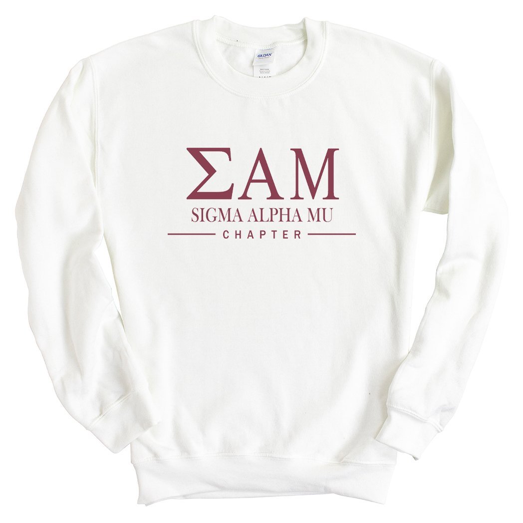 Sigma Alpha Mu Sweatshirt - Sammy Basic Lined Crewneck Sweatshirt - Kite and Crest