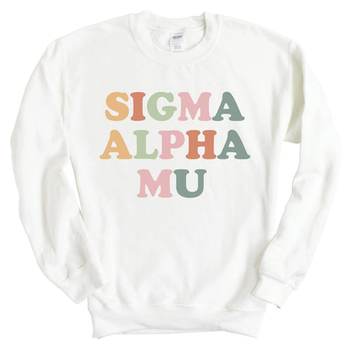 Sigma Alpha Mu Sweatshirt - Sammy Bright and Colorful Crewneck Sweatshirt - Kite and Crest