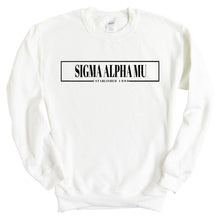 Load image into Gallery viewer, Sigma Alpha Mu Sweatshirt - Sammy Fraternal Block Crewneck Sweatshirt - Kite and Crest
