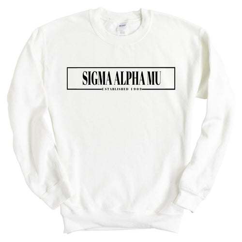 Sigma Alpha Mu Sweatshirt - Sammy Fraternal Block Crewneck Sweatshirt - Kite and Crest