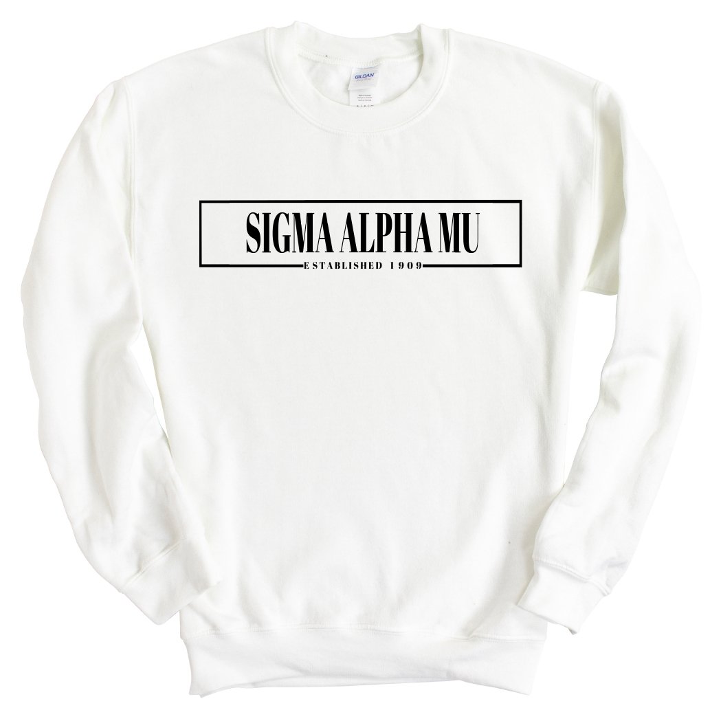 Sigma Alpha Mu Sweatshirt - Sammy Fraternal Block Crewneck Sweatshirt - Kite and Crest