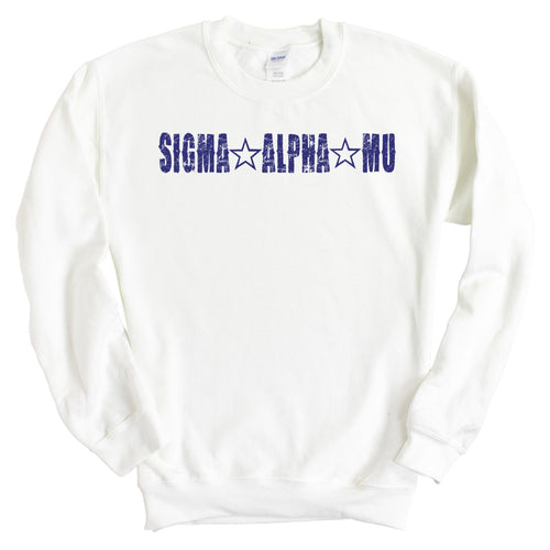 Sigma Alpha Mu Sweatshirt - Sammy Fraternal Star Crewneck Sweatshirt - Kite and Crest