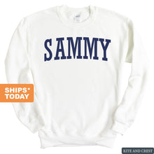 Load image into Gallery viewer, Sigma Alpha Mu Sweatshirt - Sammy Intrinsic Lettered Crewneck Sweatshirt - Kite and Crest
