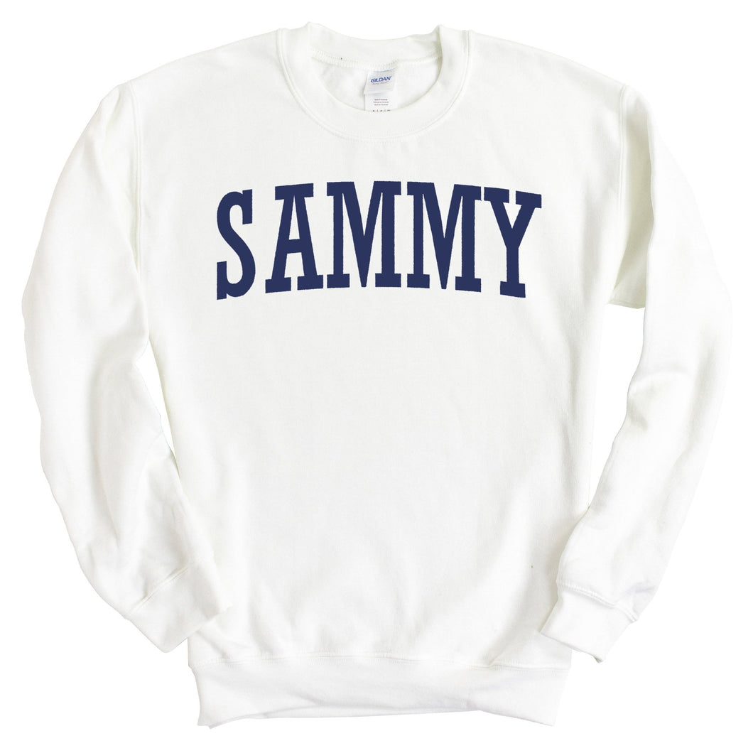 Sigma Alpha Mu Sweatshirt - Sammy Intrinsic Lettered Crewneck Sweatshirt - Kite and Crest