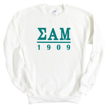 Load image into Gallery viewer, Sigma Alpha Mu Sweatshirt - Sammy Lettered Basic Crewneck Sweatshirt - Kite and Crest
