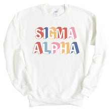 Load image into Gallery viewer, Sigma Alpha Retro Crewneck Sweatshirt - Kite and Crest
