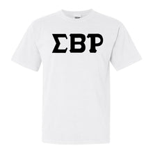 Load image into Gallery viewer, Sigma Beta Rho Basic Black Letters Comfort Colors T-Shirt - Fraternity Tee - Kite and Crest
