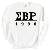 Load image into Gallery viewer, Sigma Beta Rho Black Letter Sweatshirt - Fraternity Crewneck Sweatshirt - Kite and Crest
