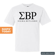 Load image into Gallery viewer, Sigma Beta Rho Block Letter Comfort Colors T-Shirt - Fraternity Tee - Kite and Crest
