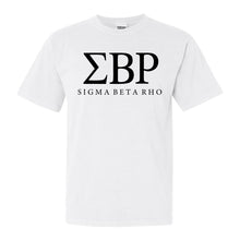 Load image into Gallery viewer, Sigma Beta Rho Block Letter Comfort Colors T-Shirt - Fraternity Tee - Kite and Crest
