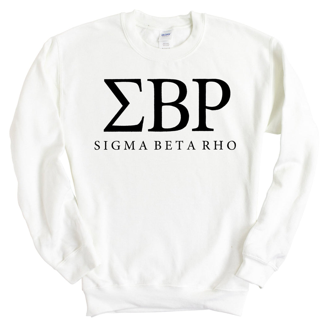 Sigma Beta Rho Block Letter Sweatshirt - Fraternity Crewneck Sweatshirt - Kite and Crest