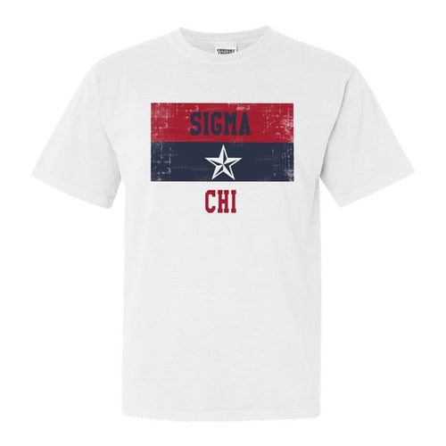 Sigma Chi Comfort Colors T-Shirt - Sig Chi Colorful Stripe Shirt - Kite and Crest