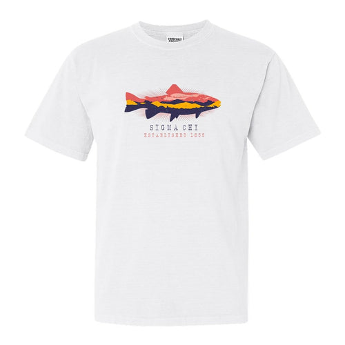 Sigma Chi Comfort Colors T-Shirt - Sig Chi Fishing Shirt - Kite and Crest