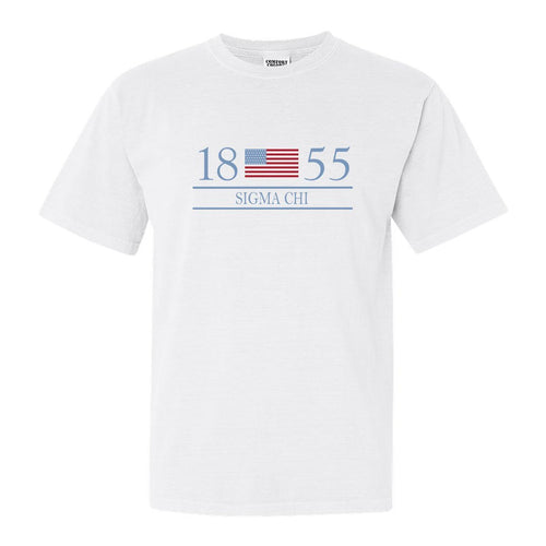 Sigma Chi Comfort Colors T-Shirt - Sig Chi Flag Year Shirt - Kite and Crest