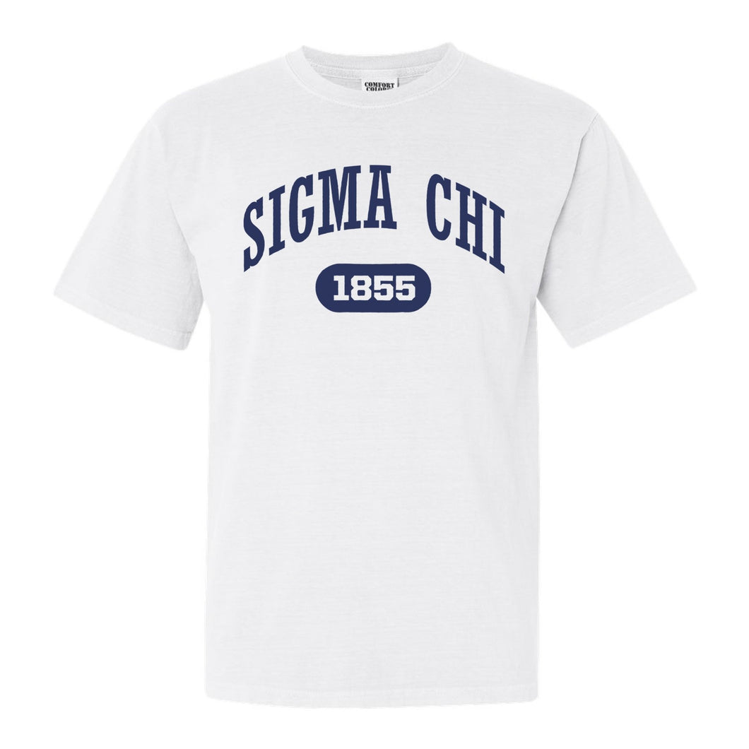 Sigma Chi Comfort Colors T-Shirt - Sig Chi Fraternal Arch Shirt - Kite and Crest