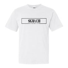 Load image into Gallery viewer, Sigma Chi Comfort Colors T-Shirt - Sig Chi Fraternal Block Shirt - Kite and Crest
