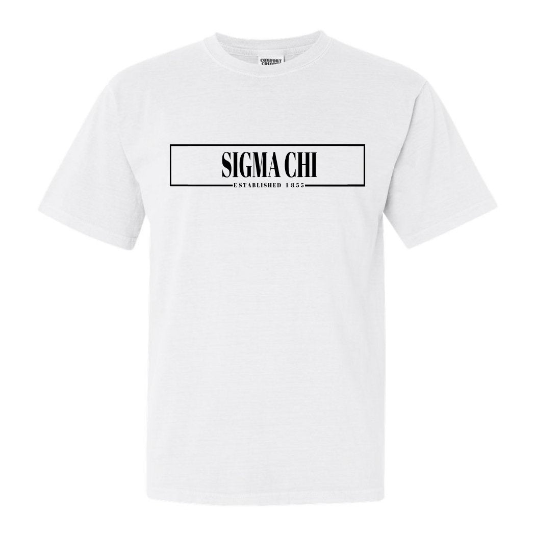 Sigma Chi Comfort Colors T-Shirt - Sig Chi Fraternal Block Shirt - Kite and Crest