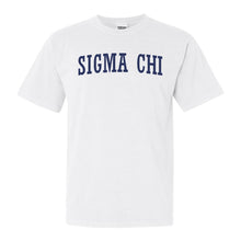 Load image into Gallery viewer, Sigma Chi Comfort Colors T-Shirt - Sig Chi Intrinsic Lettered Shirt - Kite and Crest
