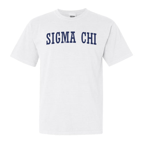 Sigma Chi Comfort Colors T-Shirt - Sig Chi Intrinsic Lettered Shirt - Kite and Crest