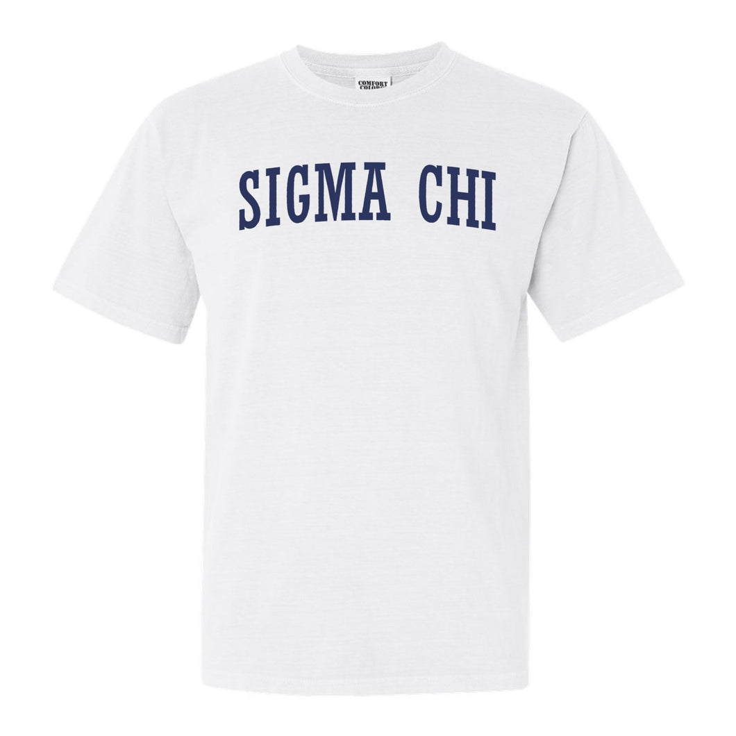 Sigma Chi Comfort Colors T-Shirt - Sig Chi Intrinsic Lettered Shirt - Kite and Crest