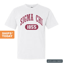 Load image into Gallery viewer, Sigma Chi Comfort Colors T-Shirt - Sig Chi Large Athletic Shirt - Kite and Crest
